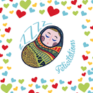 Félicitations en couleurs pour un heureux bébé